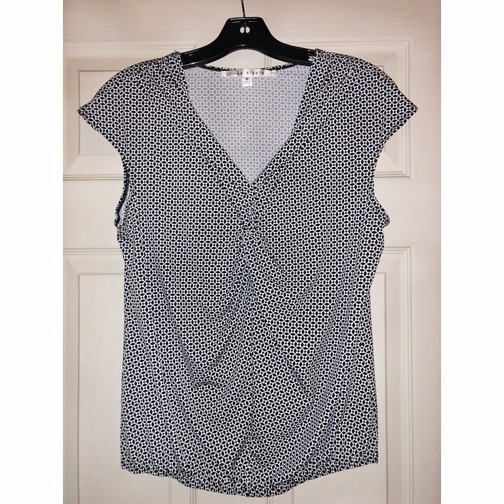 Max Studio | Black & White print blouse